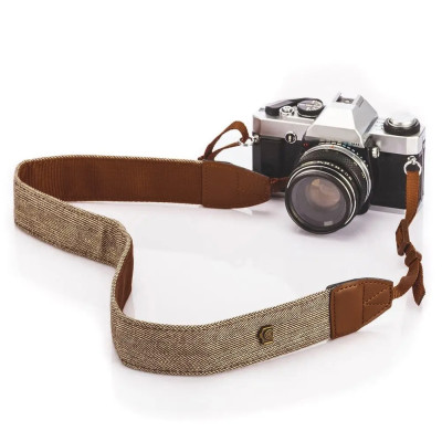Látkový popruh pro fotoaparát - hnědý