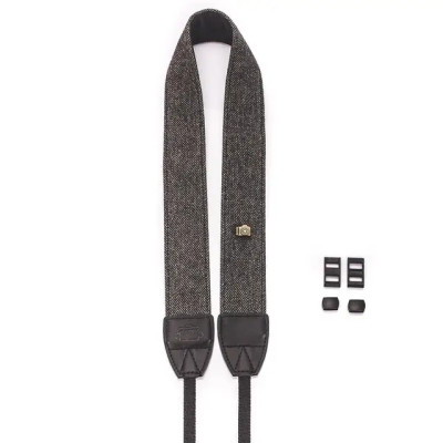 Vintage látkový popruh pro fotoaparát - hnědý